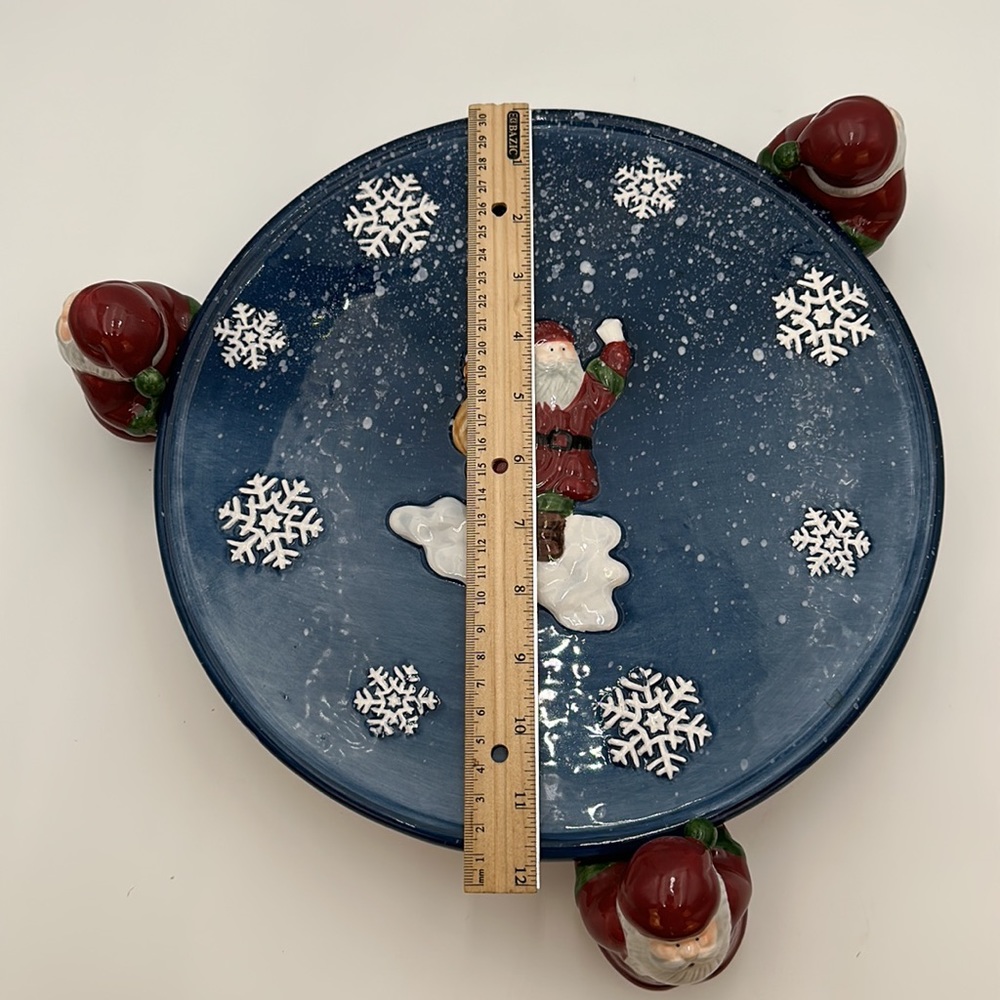 Santa Cake Plate | Pedestal Dessert Server by Home Interiors | Christmas Decor - Picture 14 of 16